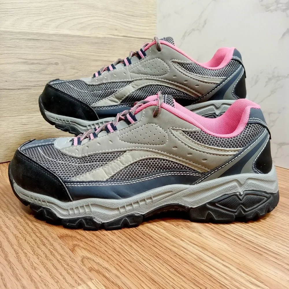Brahma Steel Toe Womens Sz 10 EU 42 Gray Pink Sarah St. Work Shoe ASTM F 2413-11